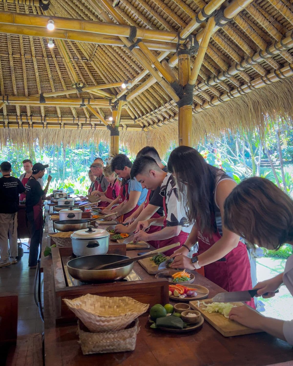 Bali Cooking Class Tour is a fun cultural experience where you learn to cook authentic Balinese dishes with local chefs using fresh ingredients, followed by enjoying the meals you prepare.